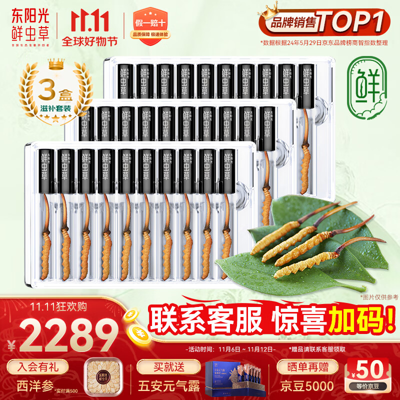 东阳光鲜虫草0.4-0.6g/根30根冬虫夏草滋补品送长辈老人源头直发包邮