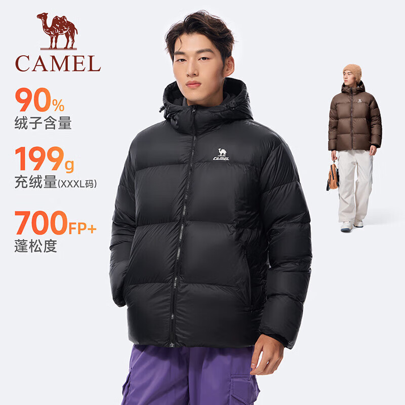 先领5折卷 骆驼服饰合集 ①269元 防风保暖面包羽绒服 ②499元 90鸭绒中长款羽绒服 - 惠发布
