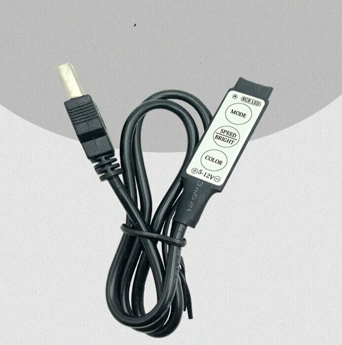 施韵令led灯带控制器usb控制器led灯遥控器3键灯带调光器rgb闪器