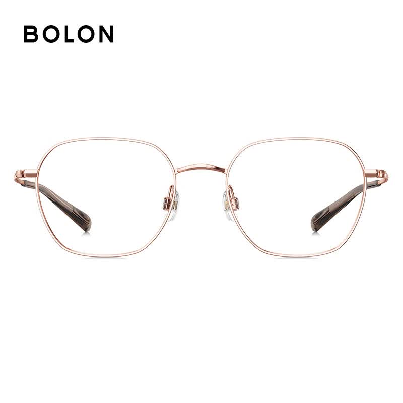 暴龙(BOLON)近视眼镜框 男女钛合金方框镜架 暴龙眼镜 BA7005 精选 B30-玫瑰金色 此项仅单框-镜框支持试戴