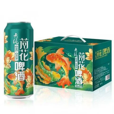 荷花青纯荷花啤酒10度500ml*12罐整箱 500ml 12罐