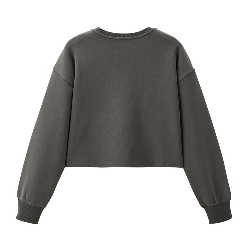 乐町饼干印花短款卫衣 深灰 L