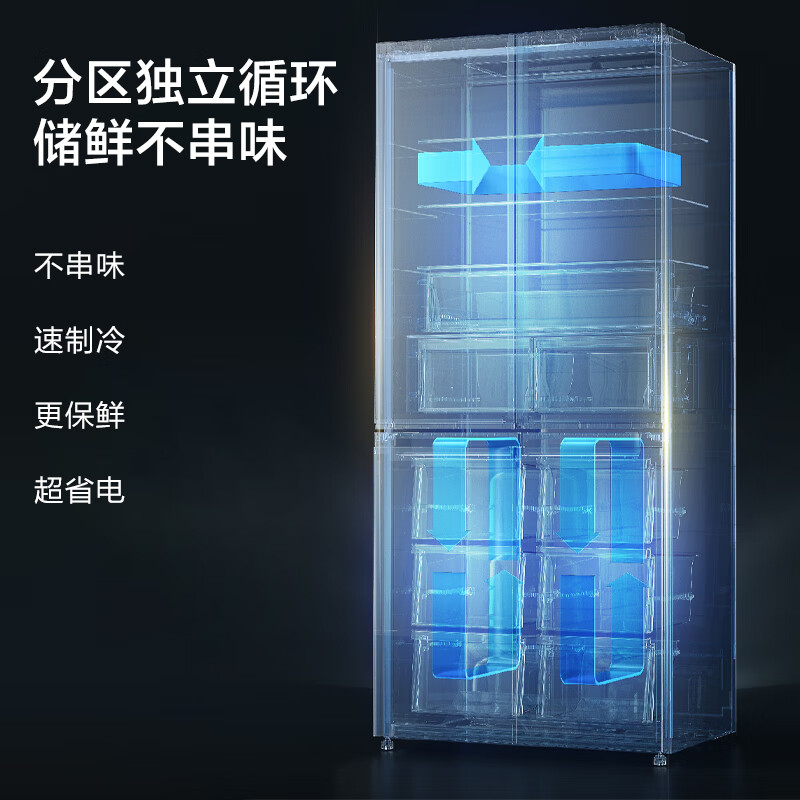 格力（GREE）家用冰箱508升双系统平嵌十字对开门除菌净味-38℃深冻 BCD-508WGMAK3SPSGA/云锦蓝格力晶弘
