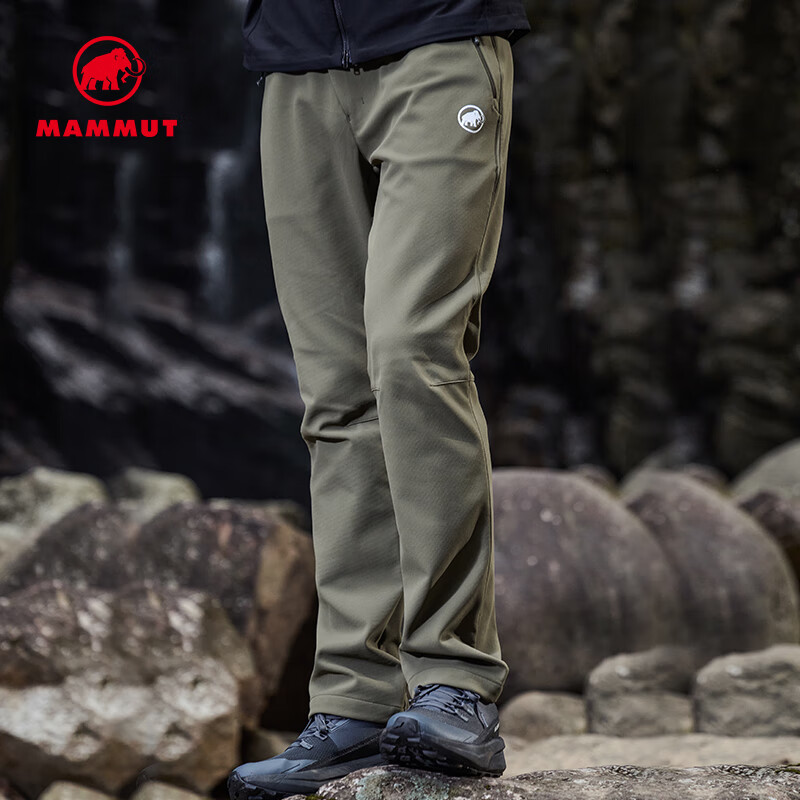 猛犸象（MAMMUT）Clion 男士户外弹性防风保暖松紧腰带抓绒软壳裤 蜥蜴绿色 L