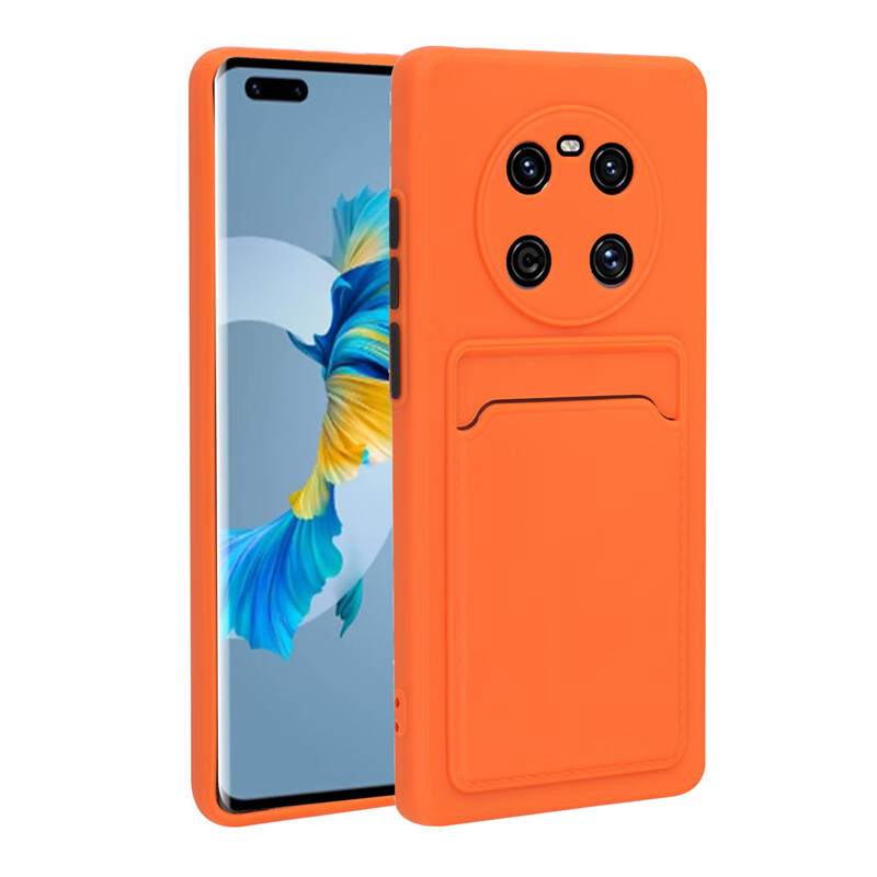 壹鼎富适用于华为mate40卡包40pro 撞色防摔mate30插卡软壳魅特40便携