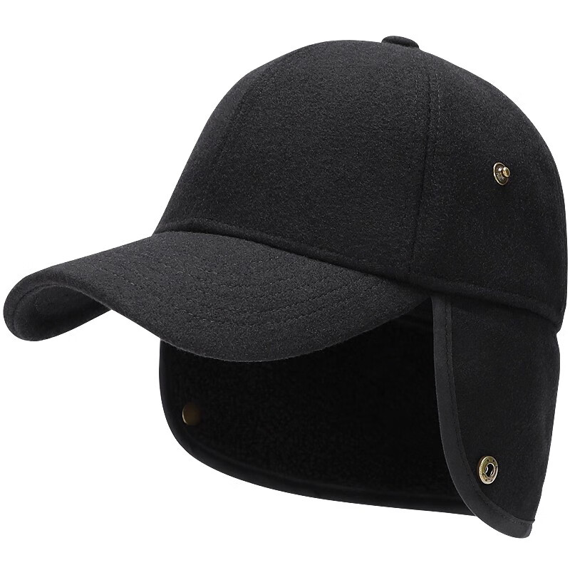 汉珀森 HARPRSON冬季全封口大护耳澳洲羊毛帽子简约羊呢时尚加绒棒球帽 浅灰色 XL加大码(59-62cm)