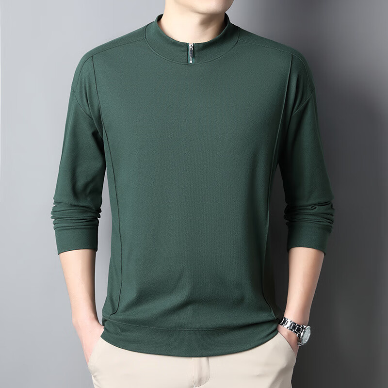 楠飞华裳2025秋冬新款德绒拉链立领男士长袖薄绒卫衣休闲保暖男内搭打底衫 Y90-灰色 XL (建议140-155斤)