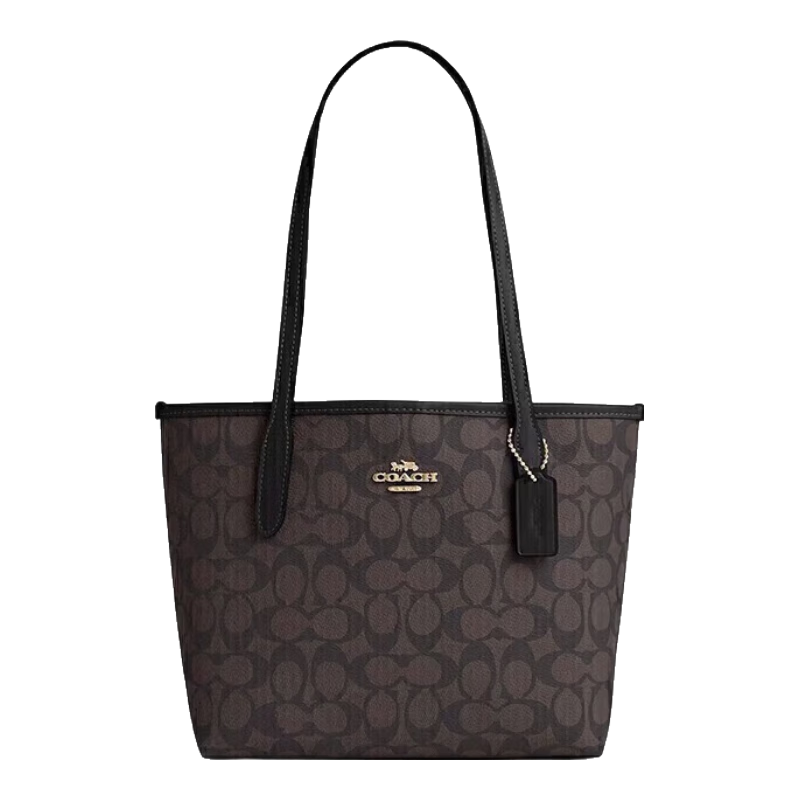 蔻驰（COACH）【品牌直供】女包City23小号单肩托特包 沙黄色CU759情人节礼物