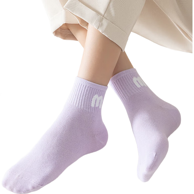 俞兆林（YUZHAOLIN）秋冬款保暖抗菌袜中筒袜四季袜透气运动袜防臭 混色  5双 均码