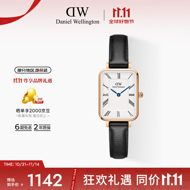 丹尼尔惠灵顿（DanielWellington）DW手表女时尚欧美表小蓝针罗马盘小方表送女友节日礼物DW00100689