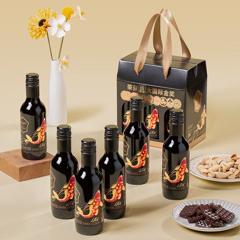 傲鱼[顺丰]跃黑金R6珍藏智利原瓶进口红葡萄酒14度西拉酿造187.5m*6瓶 187.5ml*6瓶