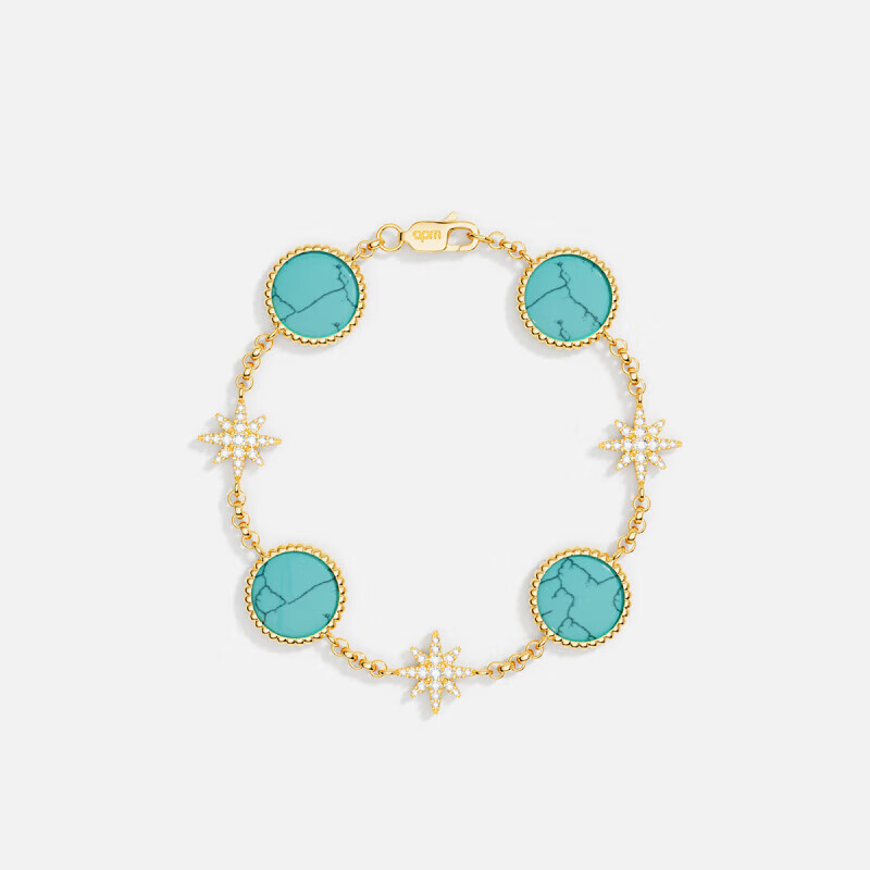 APM Monaco[新品]湖蓝色Meteorites手链金黄色手饰高级感礼物 湖蓝色 S