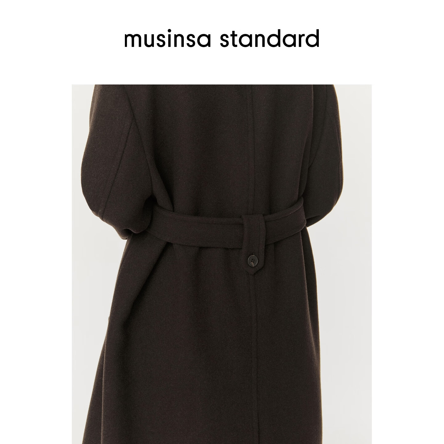 MUSINSA STANDARD【含羊毛】韩国秋冬时尚长款女士毛呢大衣外套 棕色(DR) M