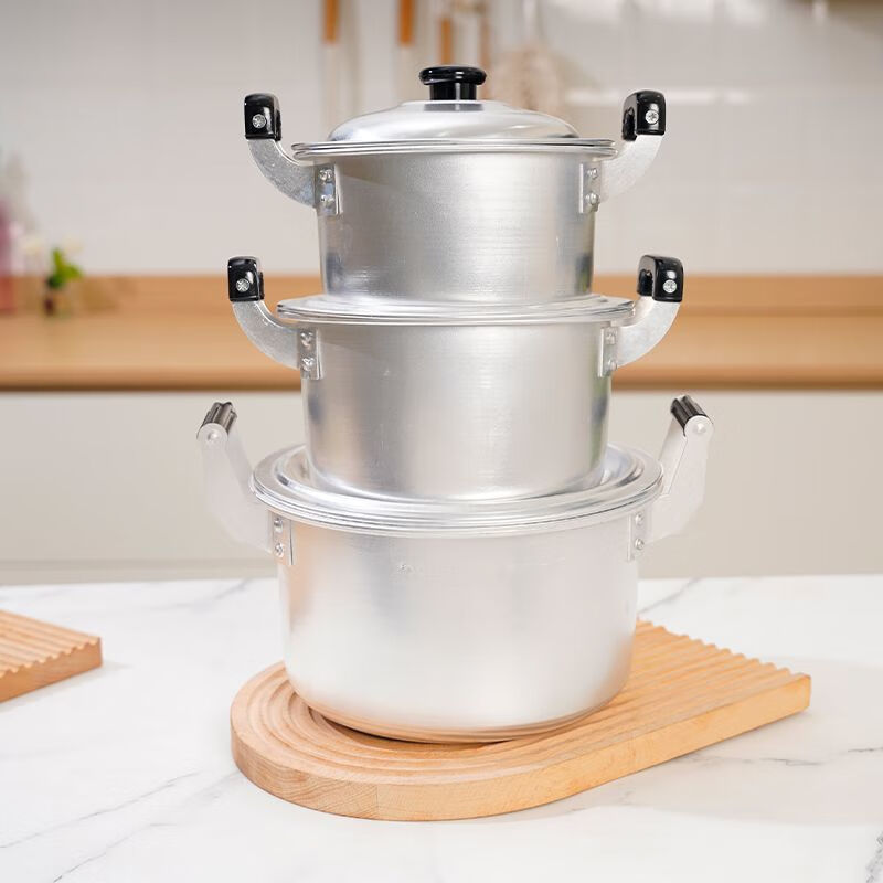 泰禧阁复古老式铝锅加深加厚铝合金商用双耳汤锅家用煮水燃气烧水炖锅 双耳铝锅 16cm