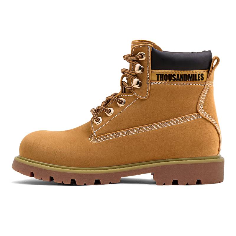 马登男士马丁靴美式经典大黄靴秋冬户外休闲工装靴2025新款加绒男鞋 砂黄 【靴子/复古马丁靴/高帮男鞋冬季/马丁鞋/登山靴】 42 (260mm) 男码