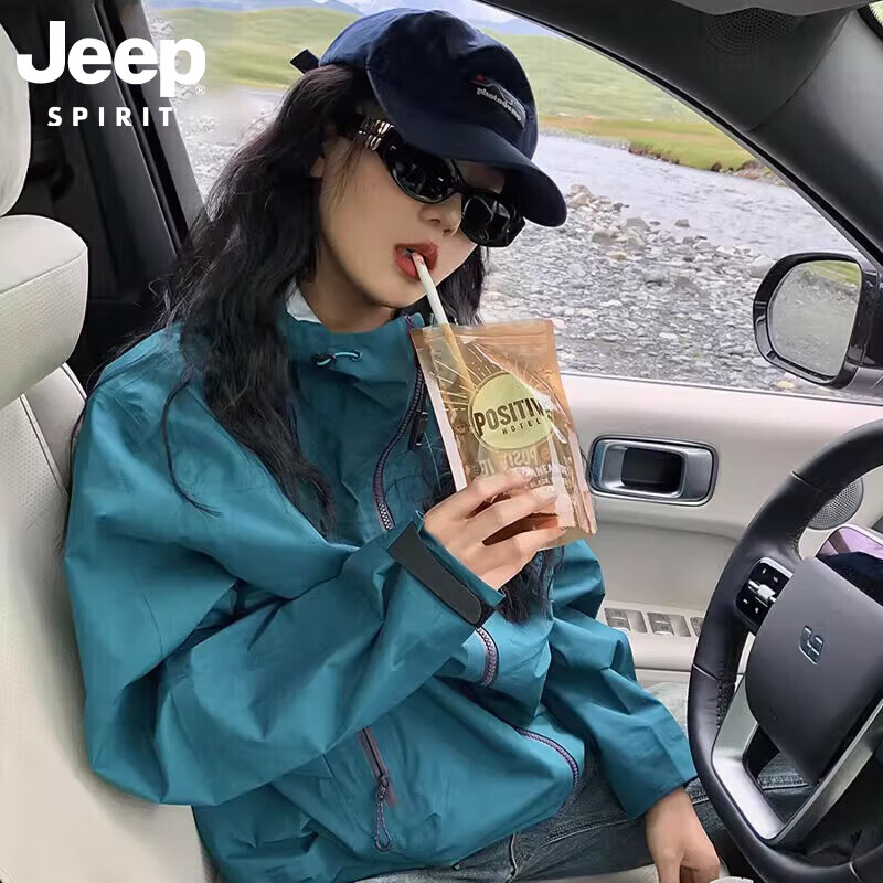 JEEP SPIRIT吉普冲锋衣外套男女同款2025秋季新款户外防风防水登山服 仙踪绿【单衣】男女同款 M