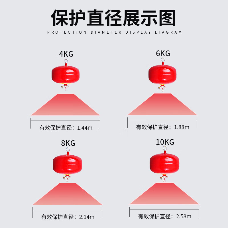 星浙安滅火器滅火球4公斤懸掛式干粉滅火器裝置CCC認證FZX-APT4 懸掛式干粉滅火器4KG