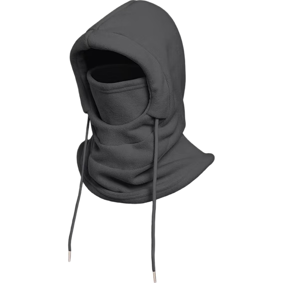 电动车骑行全脸面罩围脖一体帽子头套口罩内胆帽冬季保暖防风神器 灰色升级【一体式】加绒加厚