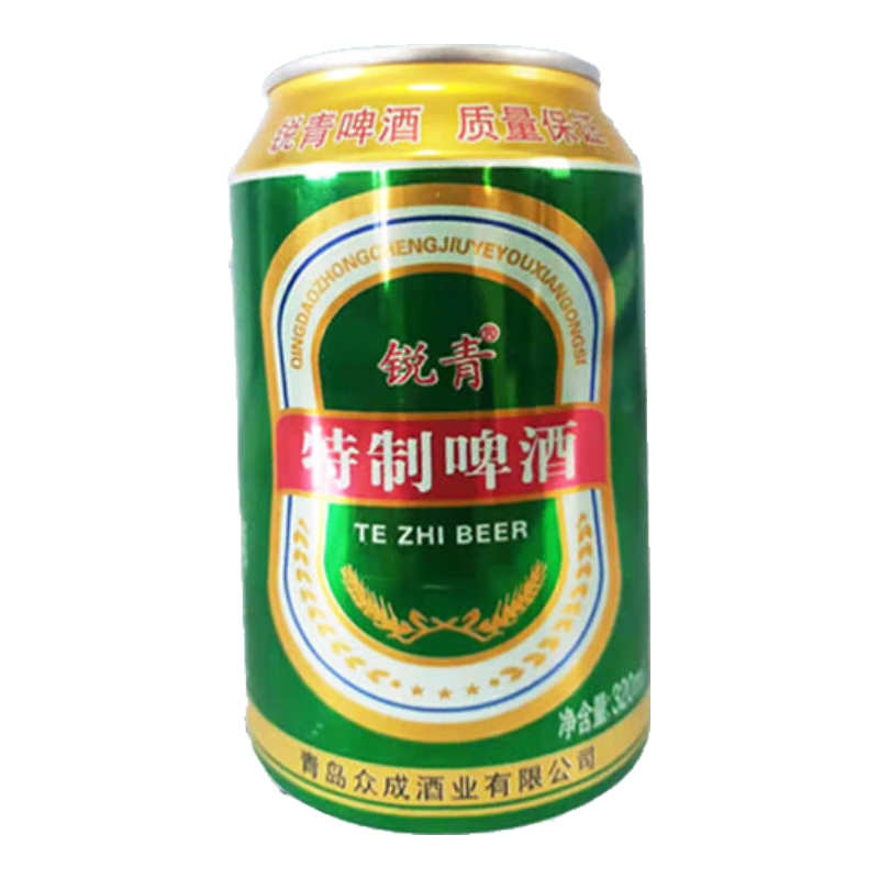 青岛锐青特制啤酒朋友聚餐家庭聚会节日庆祝必备首选 320mL 1罐