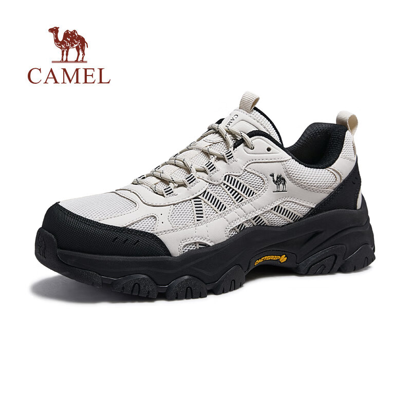 骆驼造极2代老爹鞋2026春夏新款户外登山鞋男透气情侣休闲运动鞋会员 G16S307001 米白/黑 男【四季网里款】 44