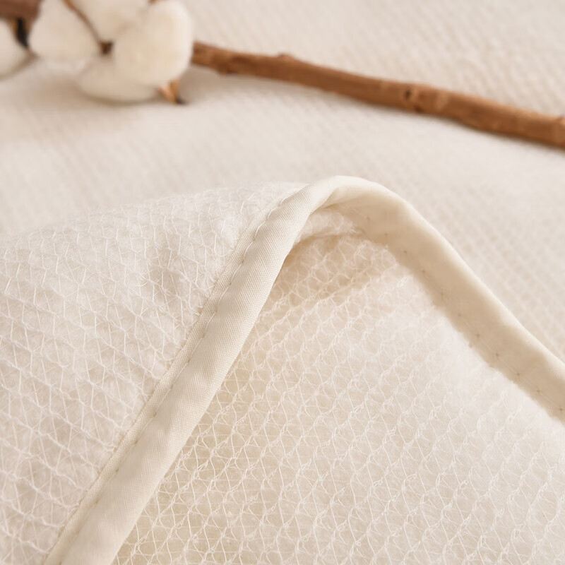 软贝新疆棉花被手工包边棉胎被子被芯鱼鳞网棉絮可盖可垫宿舍保暖棉絮 米白色（约5斤） 150cm*200cm单被芯