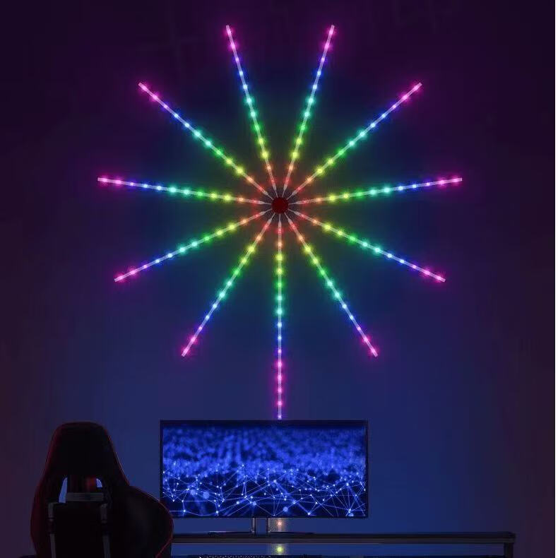 网红同款LED灯条七彩声控自动变色节日装饰灯夜用氛围烟花灯带 炫彩烟花灯【大号-30W】直径1m宽1.5m高 新款【声控/app智能控制】上新价