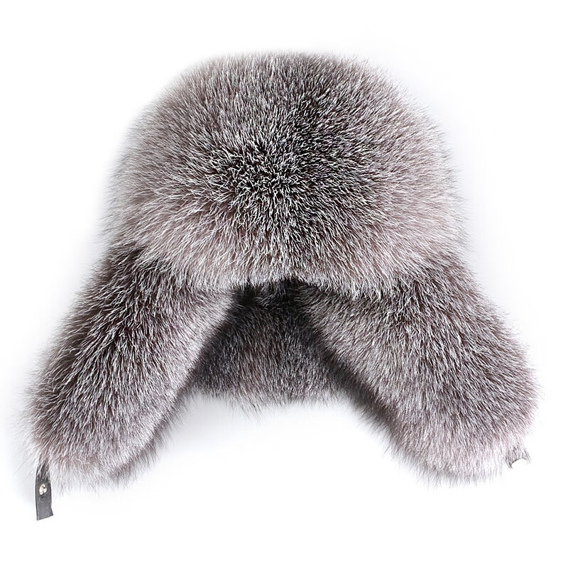 JEEP SPIRIT吉普2025轻奢狐狸毛男帽大码水貂皮草潮款 银蓝狐狸毛 XL(60cm以上)