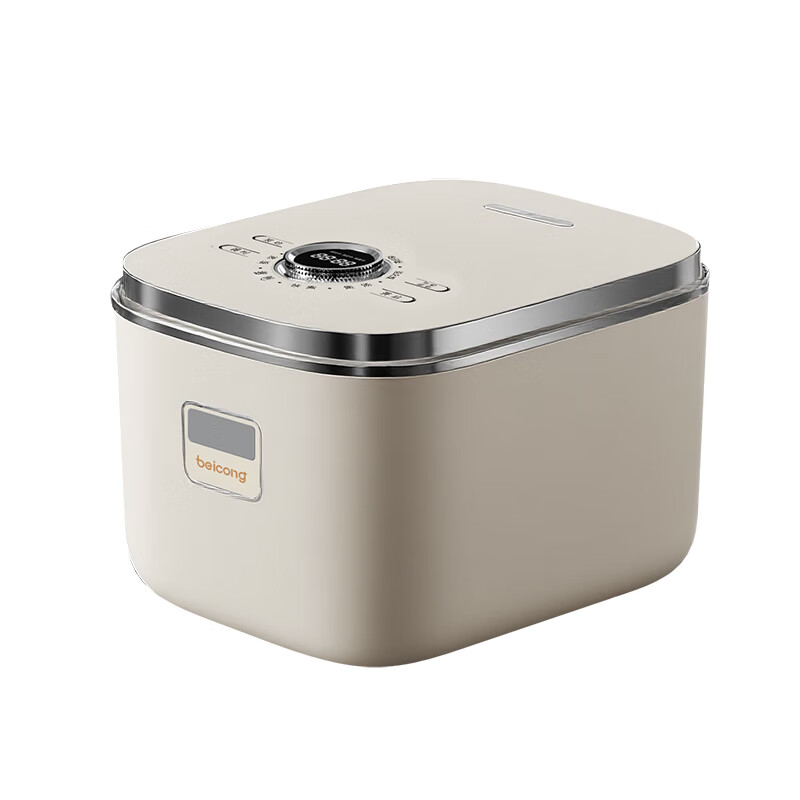 贝葱日本【政府补贴】360°纯钛板包裹电饭煲 0涂层不粘锅内胆米汤分离低糖智能IH电饭锅 2-5人家用3升 【基础款】304上盖+钛内胆|米白色 3L