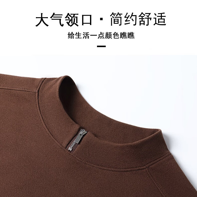 楠飞华裳2025秋冬新款德绒拉链立领男士长袖薄绒卫衣休闲保暖男内搭打底衫 Y90-灰色 XL (建议140-155斤)