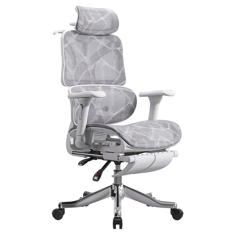 椅品匯（yipinhui）人體工學(xué)椅子護(hù)腰電競椅電腦椅家用舒適久坐學(xué)習(xí)椅可躺辦公座椅 【α自適腰靠】極白海綿-四級氣桿-鋁腳-165° 155-180度(含)