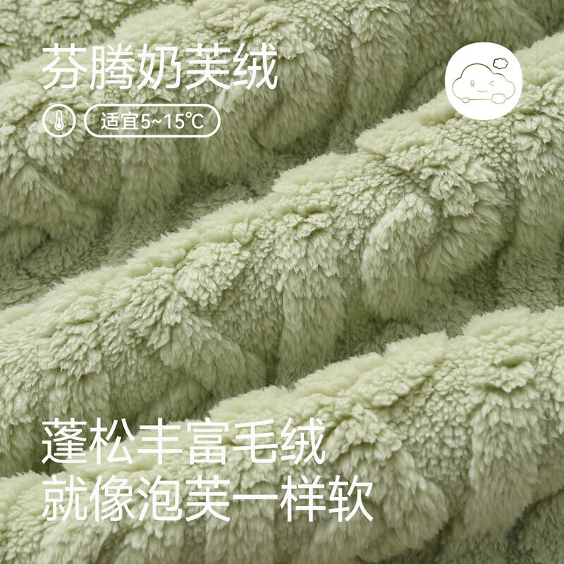 芬腾珊瑚绒睡衣女秋冬加厚保暖加绒休闲大码宽松可爱套头家居服套装 草绿 2XL 建议145-160斤