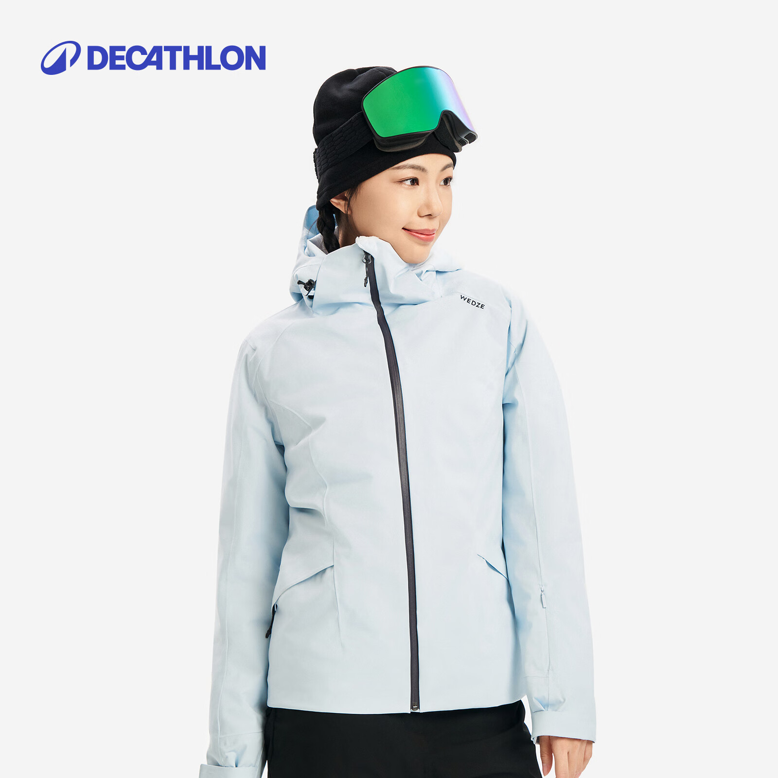 迪卡侬（DECATHLON）户外冬季运动滑雪服加厚保暖防水防风透气轻便SKI 500  【新款】女士冰蓝色雪服 L