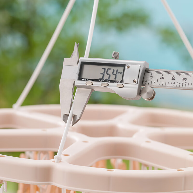 茶花（CHAHUA）晾晒衣架多夹子晒袜子神器圆形晾衣夹内衣架 灰色晒衣架（24夹）