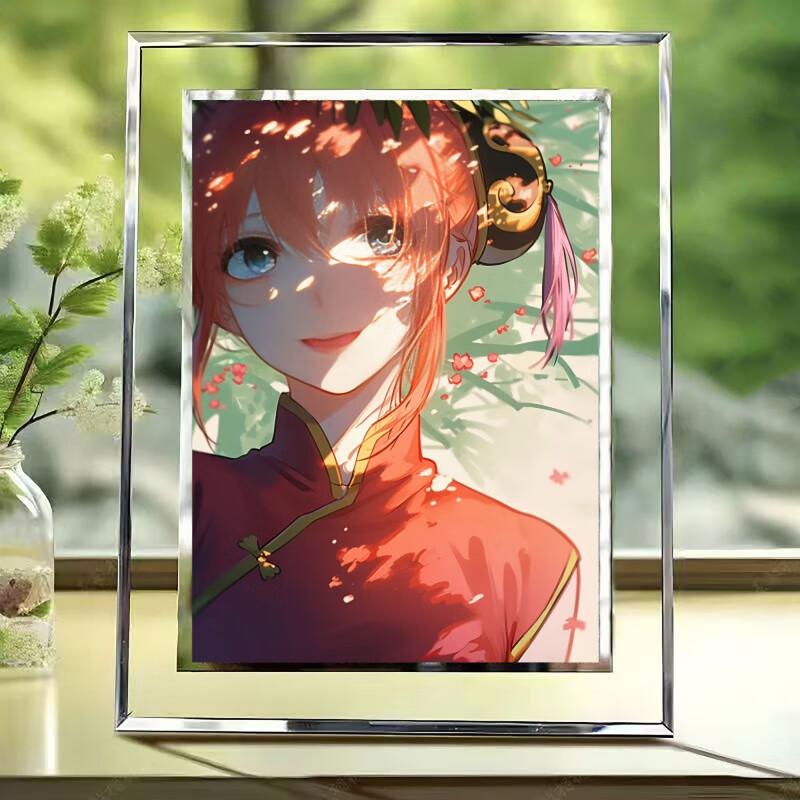 稚慧豆银魂手办水晶相框新八神乐动漫周边二次元照片桌面摆件生日礼物