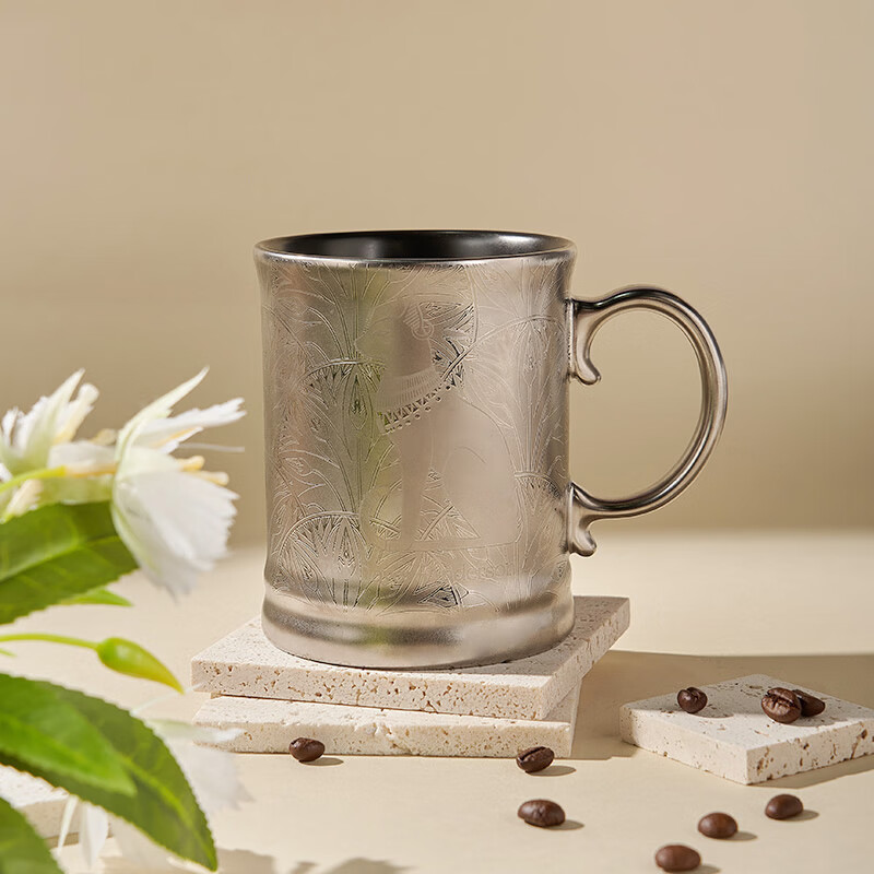 愛(ài)屋格林貓影流光復古陶瓷馬克杯咖啡杯辦公室水杯子生日禮物女 貓影流光復古馬克杯