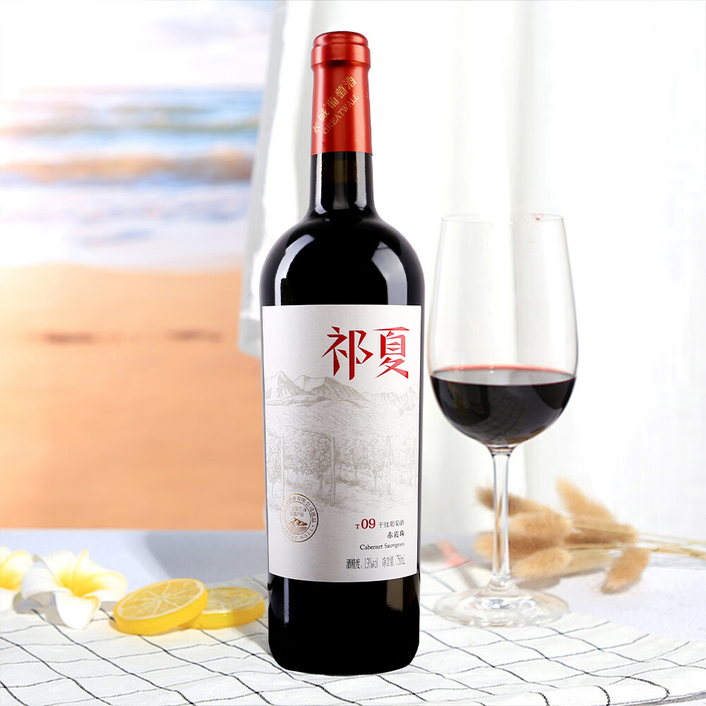 祁夏T09干红葡萄酒 750ml 商务宴请自饮微醺约会节日送礼 13度750ml*6