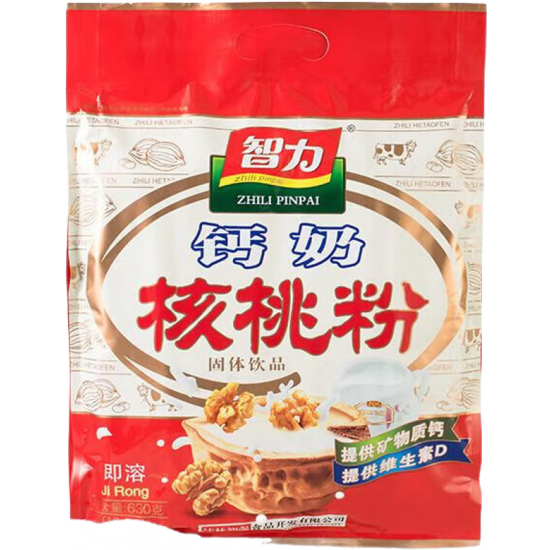 智力智力中老年核桃粉無(wú)糖精高鈣加鈣袋裝營(yíng)養早餐代餐粉沖飲品送老人 616g 1袋