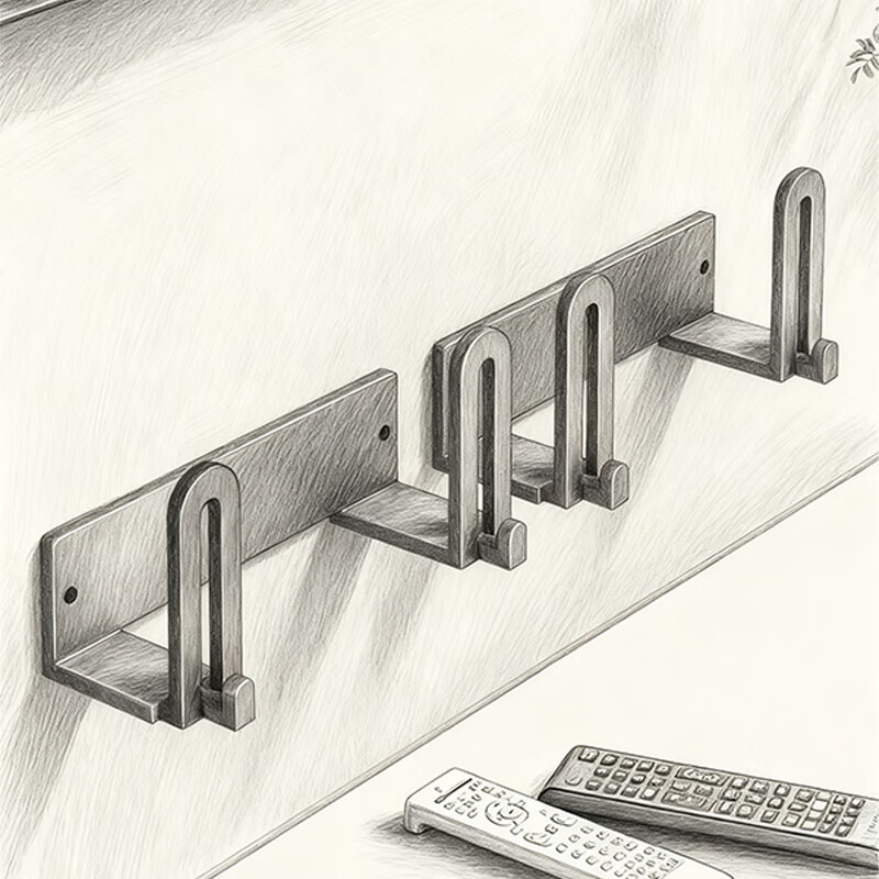 尔思家墙上置物架上墙路由器收纳架子免打孔壁挂式机顶盒固定器支撑托架 黑色一个【连体+线盒】