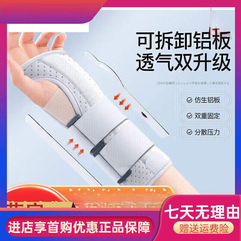 通用腕管综合征护腕 固定器支具腱鞘炎tfcc护腕管综合征损扭伤腕关节  绑带防护右手五代升级灰 餸