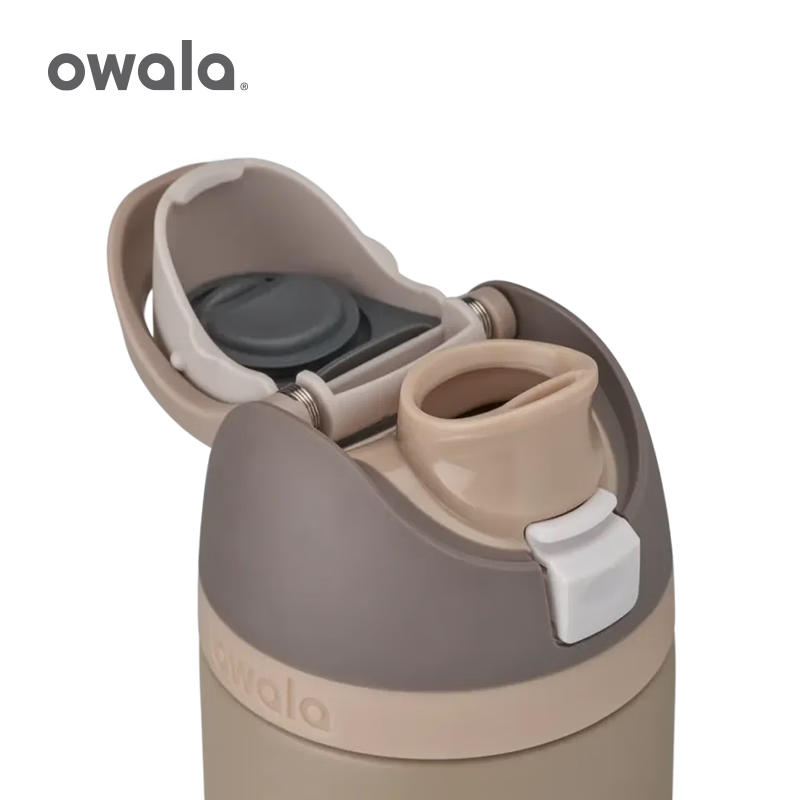 OwalaFreeSip随行杯一盖双饮大容量保温杯水杯礼品奖品伴手礼十大品牌 大地棕(Down to Earth) 710ML | 24-oz
