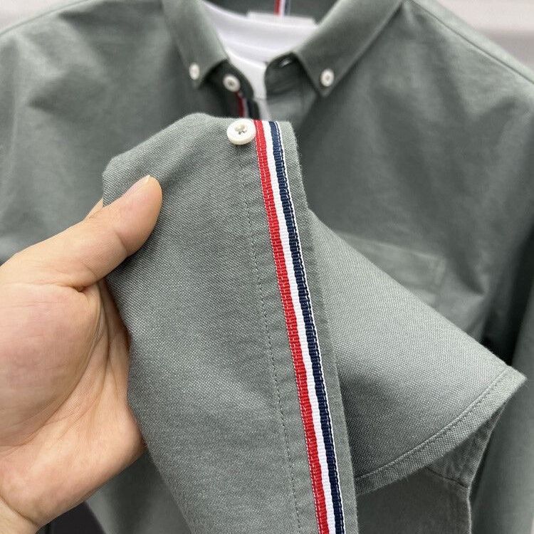 TOMMY JEANS汤米春秋衬衫男长袖T恤加厚休闲免烫男装牛津纺衬衣打底衬衫上衣 焦糖619 2XL