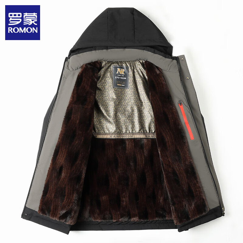 罗蒙（ROMON）棉衣外套男2025冬季中老年爸爸冬装男士加绒棉袄棉服保暖上衣服 黑色 2XL (建议体重130-145斤)