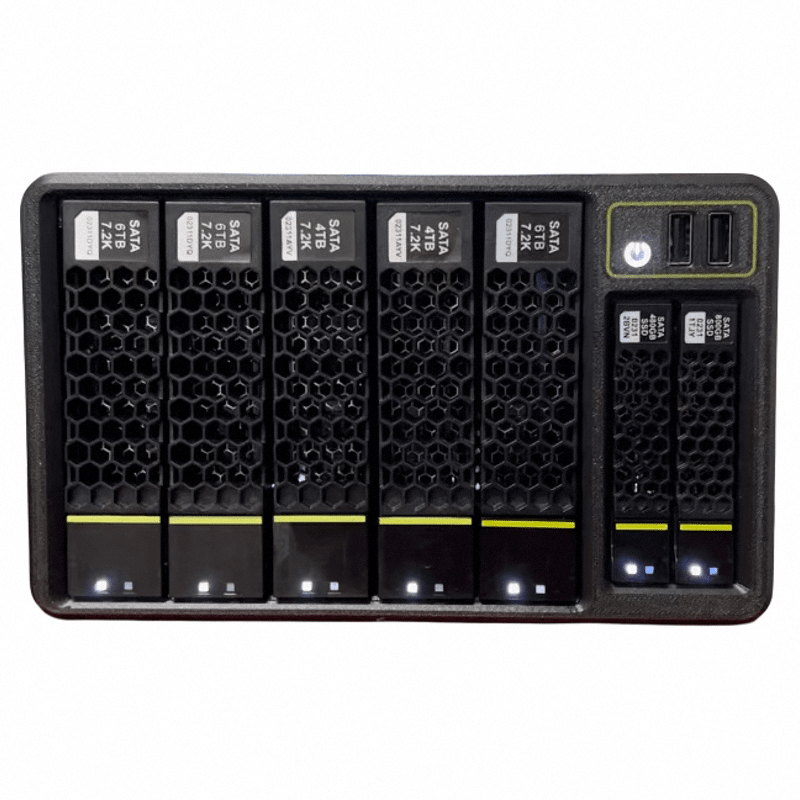 NZXT5盤位定制NAS鋁合金機箱 黑群暉機箱 網(wǎng)絡(luò)家庭存儲機箱多盤位機箱 N100五盤鋁合金版+8G