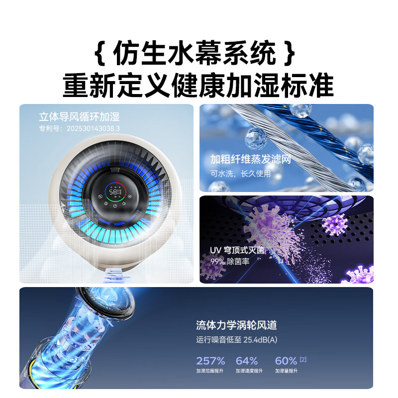 bures百而思无雾加湿器家用卧室2026新款空气净化器一体机鼻炎母婴幼儿专用静音除菌大面积容量客厅桌面 WIFI杀菌旗舰款-奶油白