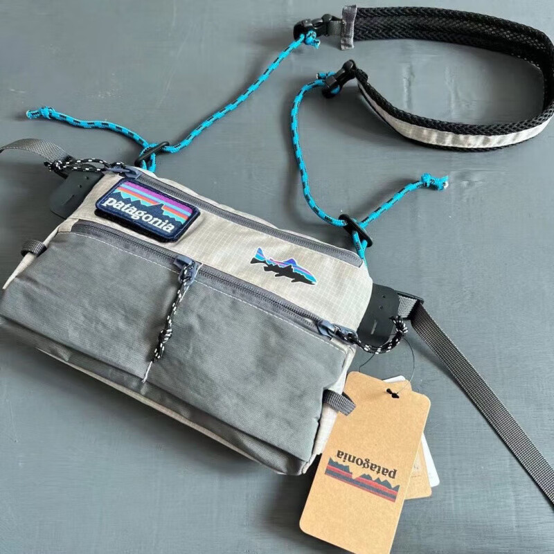 巴塔哥尼亚（Patagonia）男女通用潮流防水运动斜挎包 灰色