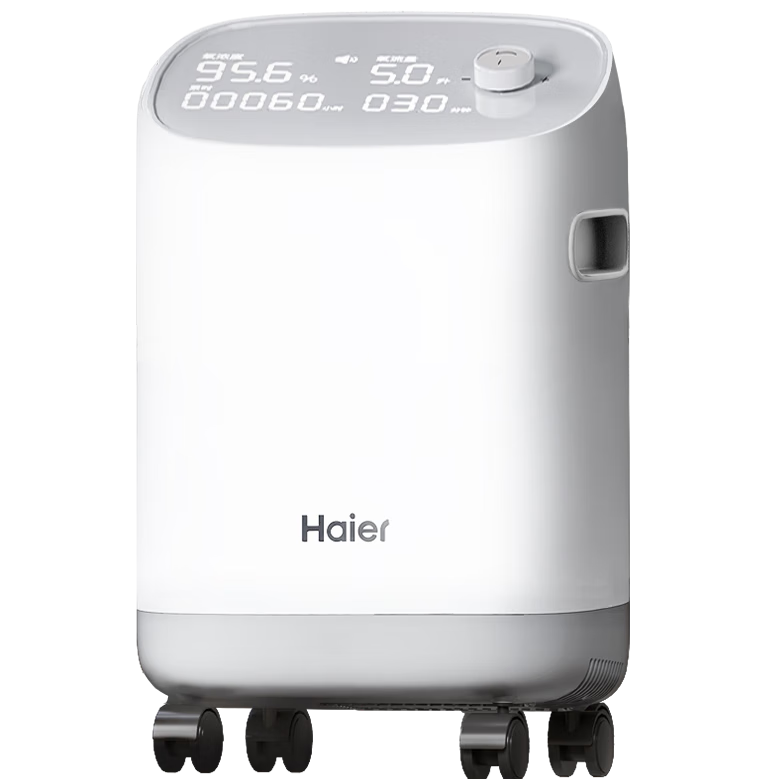 海尔（Haier）5L升制氧机家用老人医用级吸氧机孕妇氧气机呼吸雾化503W国家补贴