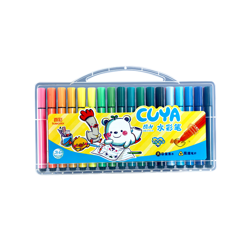 ��ʣ�TRUECOLOR��36ɫ������ˮ�ʱʶ�ͯ��ˮϴ�����׶�԰Сѧ������ר�û滭������װ��в�ɫͿɫ��2116ˮ�ʱ�