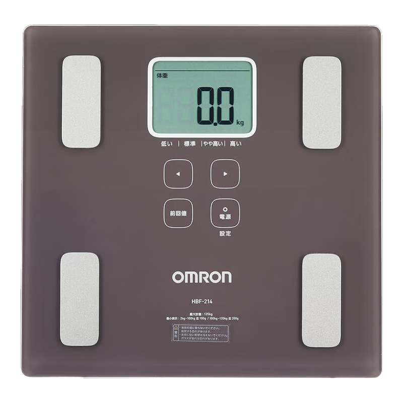 歐姆龍（OMRON）體重身體脂肪測量器HBF-214脂肪稱體脂測量儀智能體重秤  HBF-214-BW