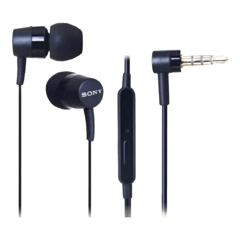 索尼（SONY） MH750 耳塞式有线耳机带麦克风 轻量入耳式耳机 立体声耳机 直插式 黑色