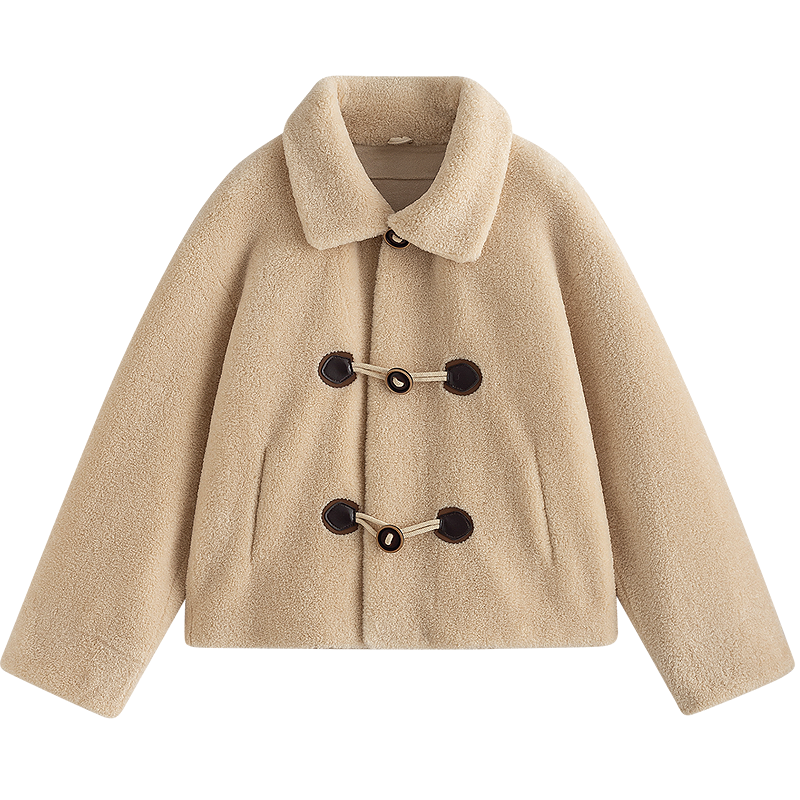 ������INMAN�� Ƥëһ��ţ�ǿ۷����������2025��Ůװ�¿���Ƥ���� ��ɫ S 153.6Ԫ